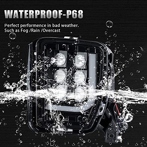 ROCCS Fit for Dodge Ram 1500 Fog Lights LED DRL 2013 2014 2015 2016 2017 2018 Pair Black Daytime Running Light Passing Driving Fog Lamps Clear Lens - Image 5