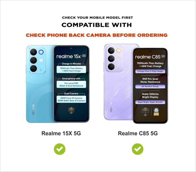 SBMS Silicone Back Cover Case for Realme 15X 5G / Realme C85 5G | Soft Micro-Fibre Lining Inside | Camera Protection Bump | Shockproof Back Cover Case for Realme 15X (Candy Cloth_Black) - Image 5