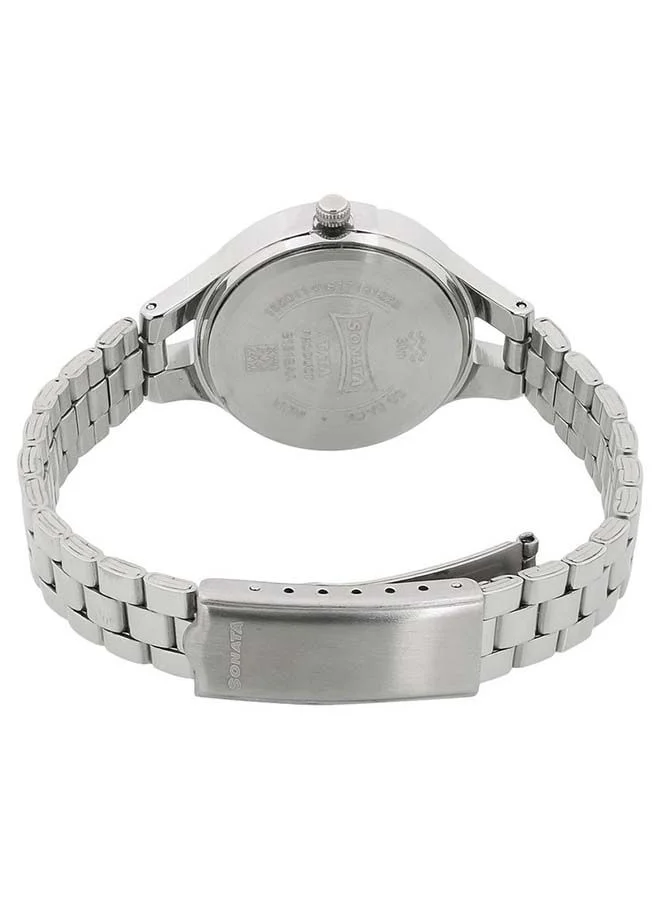 Sonata Round Shape Stainless Steel Analog Wrist Watch 8151SM01 28mm Silver