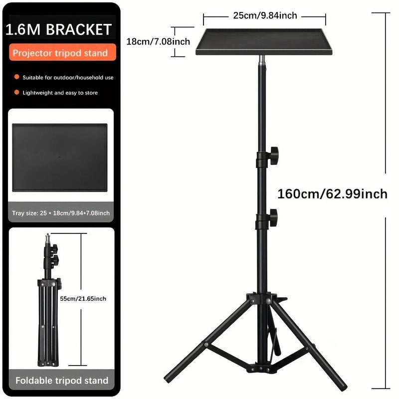 Foldable Projector Stand 62.99inch Tray Adjustable Height Portable For Laptop Office - Image 3