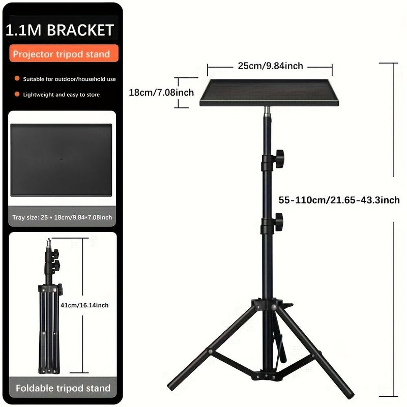Foldable Projector Stand 62.99inch Tray Adjustable Height Portable For Laptop Office - Image 4
