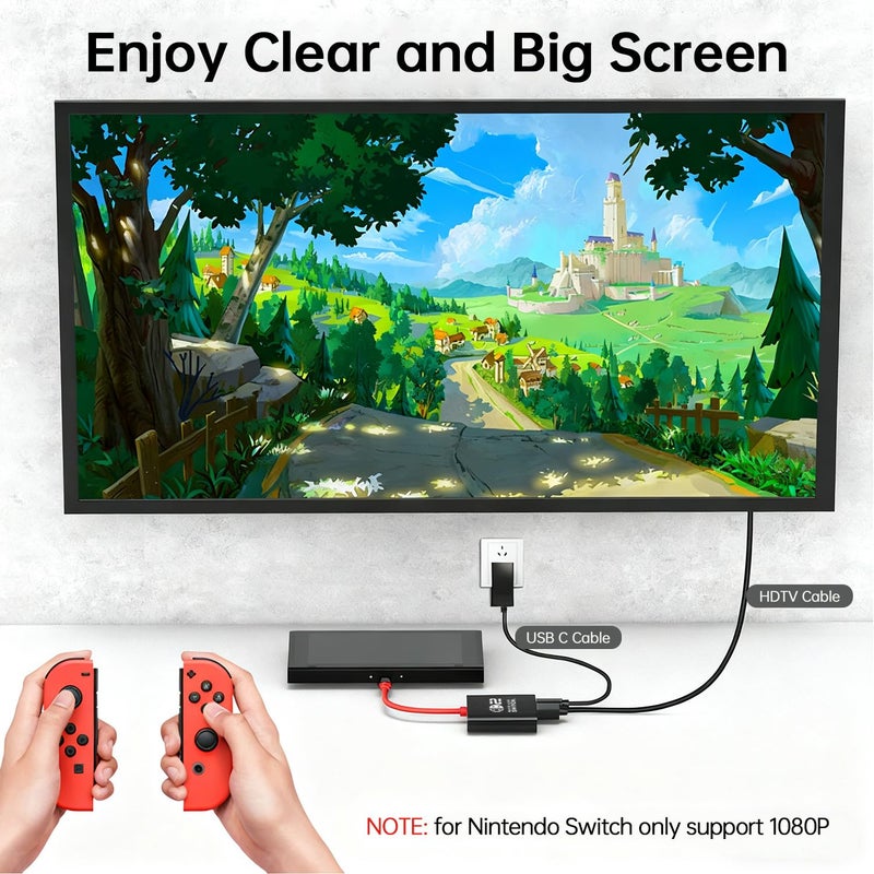 AHGEIIY محطة إرساء AHGEIIY Switch 2 لجهاز نينتندو سويتش، ترقية لمحول تلفاز نينتندو سويتش مع HDMI 4K@ 60Hz ومنفذ USB 3.0 و100W PD، محطة إرساء محمولة للسفر لجهاز سويتش 2/OLED ماك بوك ستيم ديك - Image 4