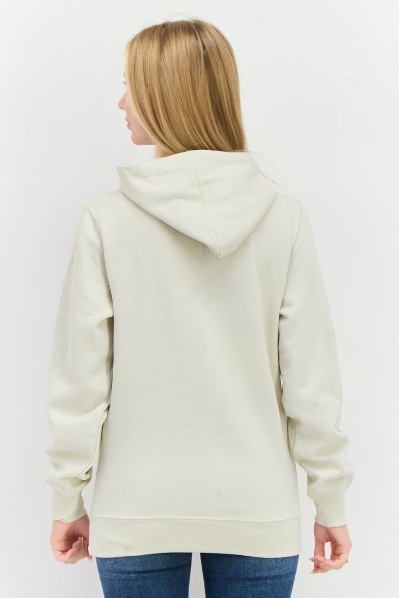 JUICE Women Hooded Plain Long Sleeves Sweatshirt, Beige  - Image 3