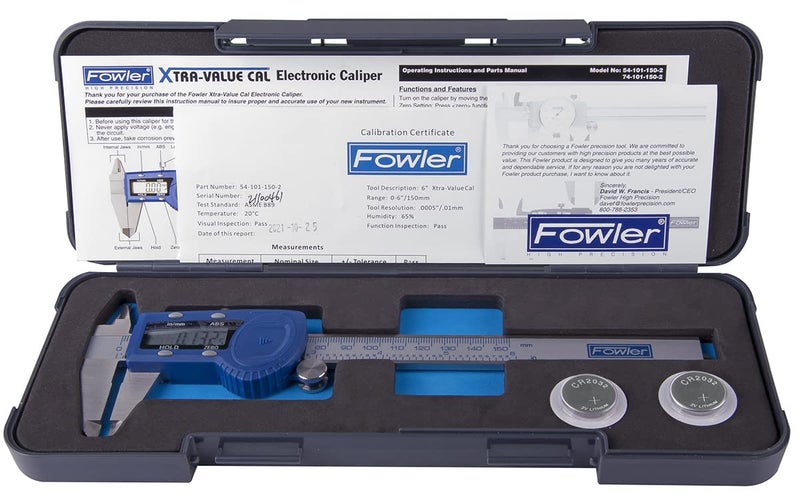 Fowler 54-101-150-2, Xtra-Value Cal Digital Caliper With 0-6"/150MM Measuring Range,Blue - Image 2