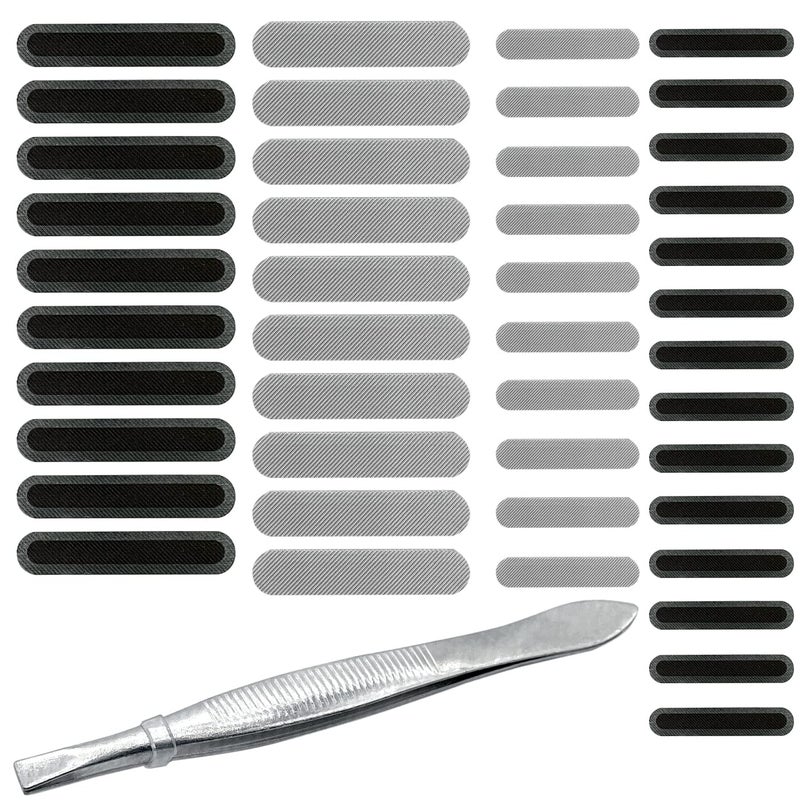 IOUALEY 44 Pack Phone Speaker Dustproof Stickers Protector with TweezersMesh Anti Dust Proof Adhesive Cover Kit Compatible with iPhone 15 14 13 12 11 Pro Max Mini X XS XR Plus 2 Sizes 2 Colors - Image 3