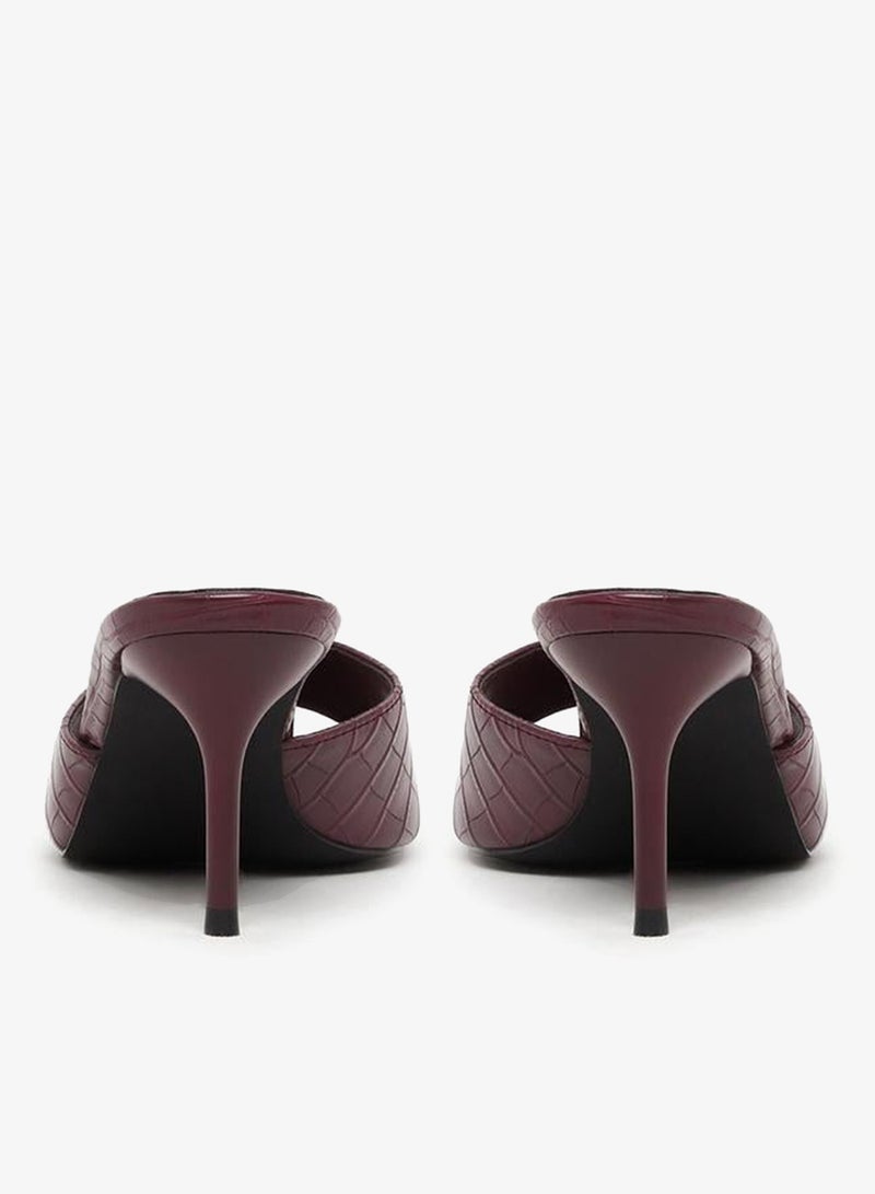 ستايلي صنادل بكعب ستيليتو مفتوح من الأمام بنقشة جلد التمساح - Image 4