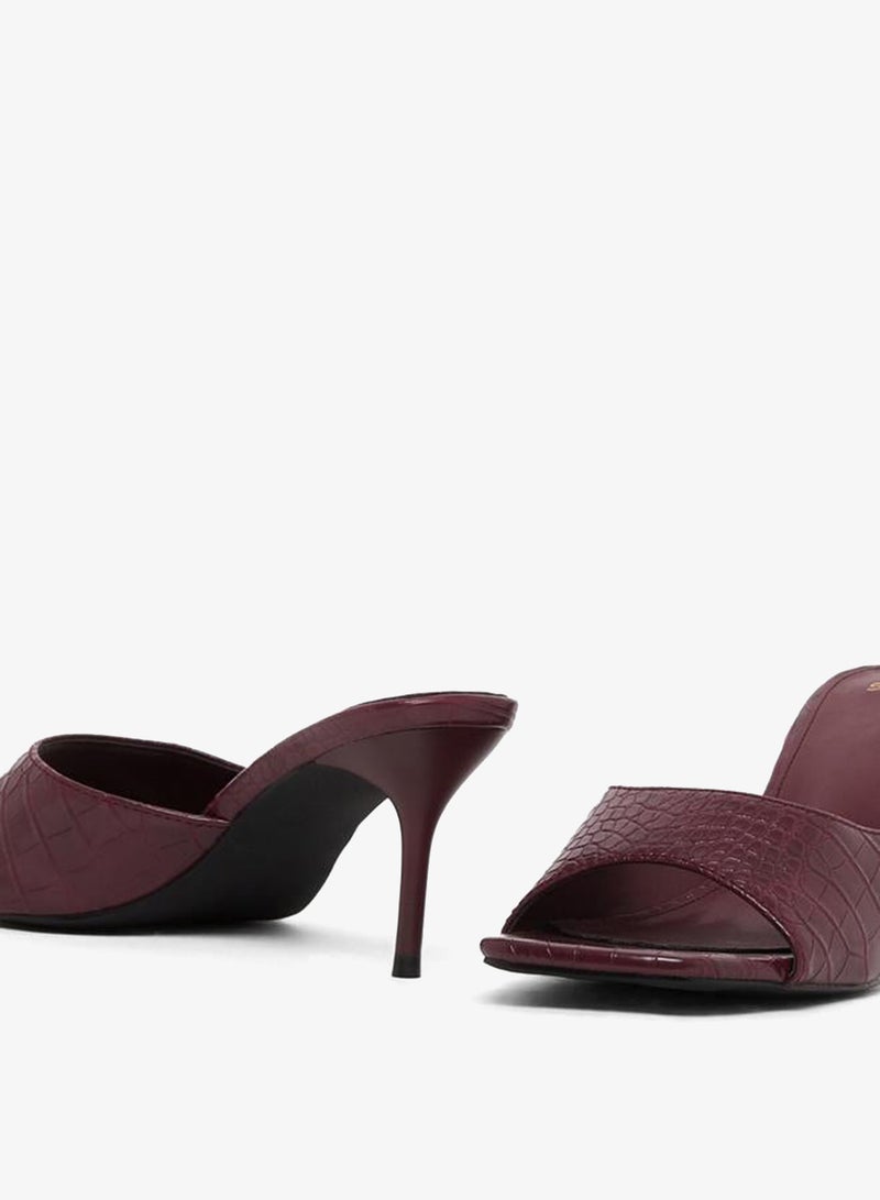 ستايلي صنادل بكعب ستيليتو مفتوح من الأمام بنقشة جلد التمساح - Image 3