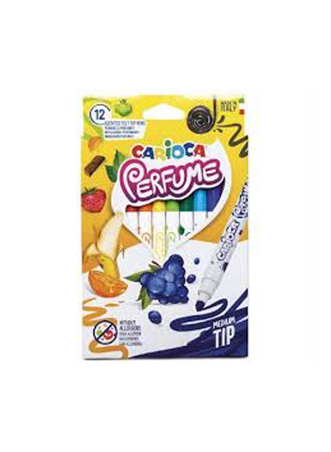 كاريوكا أقلام عطر إكسبلوجن 12 لونًا برأس لباد