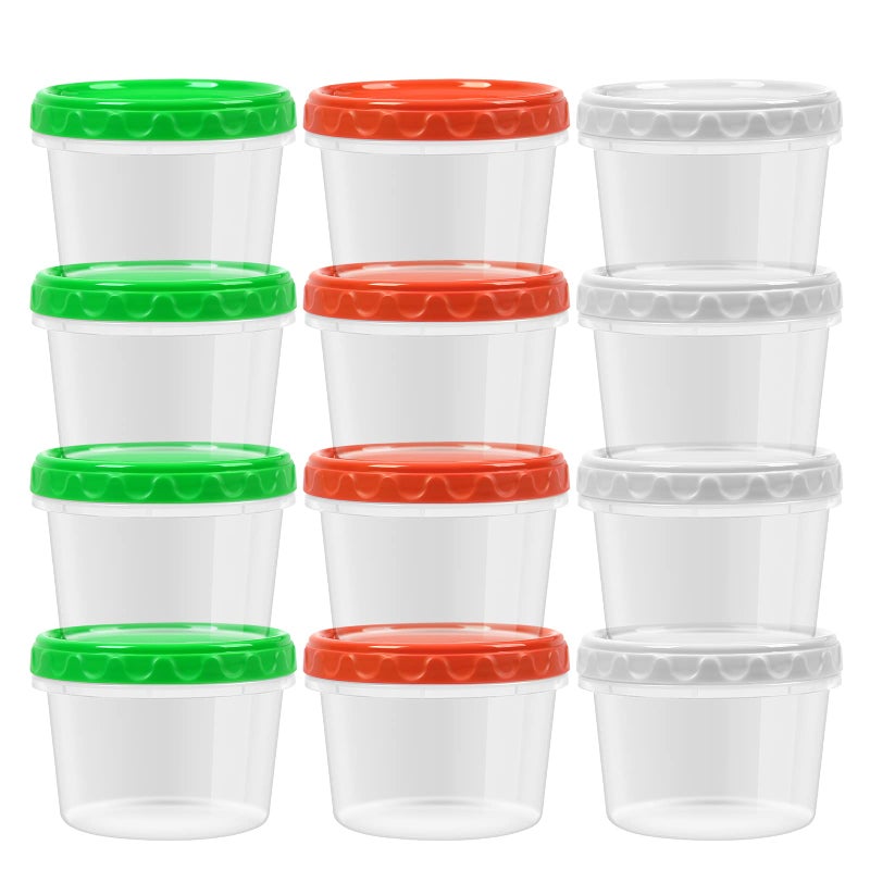 EONJOE 16 oz Plastic Freezer Containers with Lids 2 Cup Food Storage Container BPA Free Stackable Airtight Dishwasher Safe12 Pack