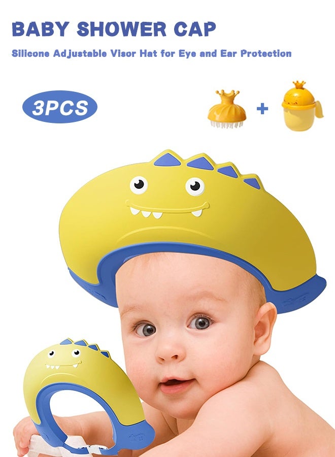 Baby Shower Cap Shield for Kids Bath Visor for Toddlers Shampoo Silicone Adjustable Visor Hat for Eye and Ear Protection for 1-9 Years Makes the Baby Bath More Fun - Image 1