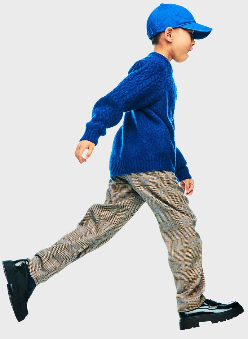 H&M Kids Checkered Straight Fit Joggers  - Image 3