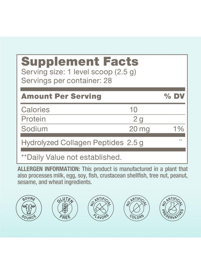 BODi Bioactive Collagen Peptides Powder, Collagen Type I & III for Skin, Hair and Nail Health, Gluten-Free Supplement for Women - Hydrolyzed Collagen, Unflavored, 2.47 oz, 28 Servings - Image 1