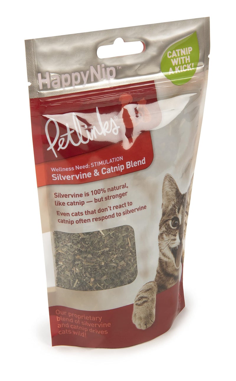 Petlinks HappyNip Catnip & Silvervine Blend for Cats & Kittens, Highly Potent Stimulant/Attractant, Great for Finicky Felines, Resealable Pouch - 2.0 oz - Image 2