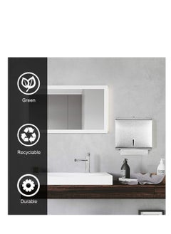 Generic wall-mounted comercial paper towel dispenser brushed stainless steel bathroom hand towel dispenser with lock design large capacity300p c-Fold  300 multi-fold capacity  - Image 5