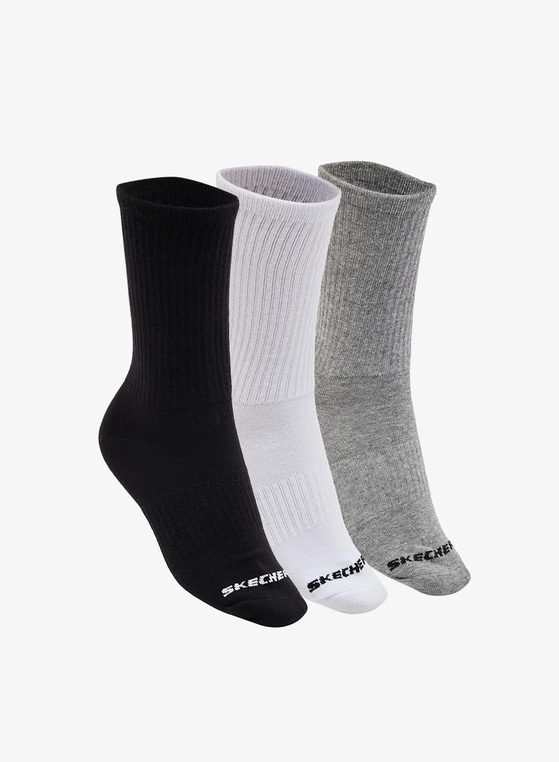 3 Pack Non-Terry Crew Socks