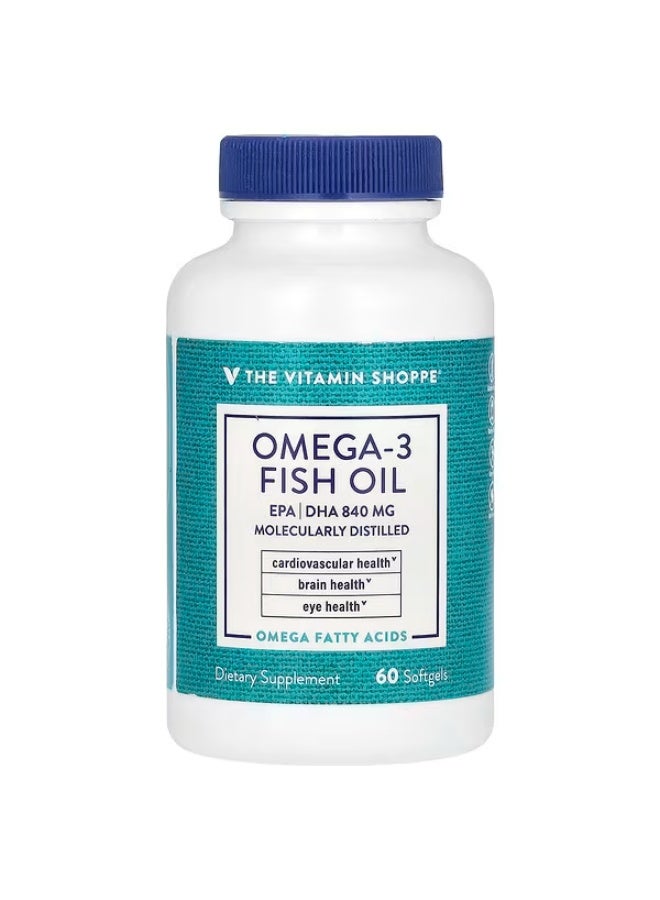 ذا فيتامين شوب متجر الفيتامينات، زيت السمك أوميجا 3، 60 كبسولة هلامية