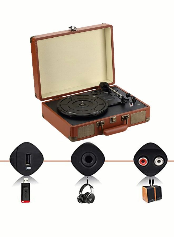 Bluetooth Record Player Multimedia Center Built-in Stereo Speakers Turntable Wireless Music Streaming - Image 1