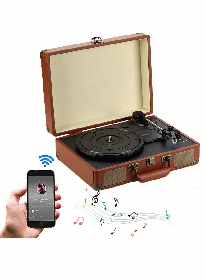 Bluetooth Record Player Multimedia Center Built-in Stereo Speakers Turntable Wireless Music Streaming - Image 5
