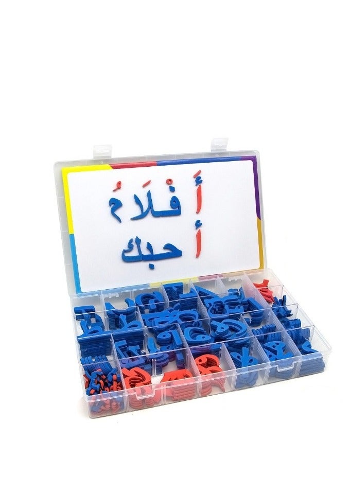 Beauenty Arabic Classroom Magnetic Alphabet Letters Teaching Toys Kit 325 Pcs with Double - Side Magnet White Board Foam Alphabet Letters for Preschool Kids Toddler Spelling and Learning Colorful (BlueRed) - Image 1