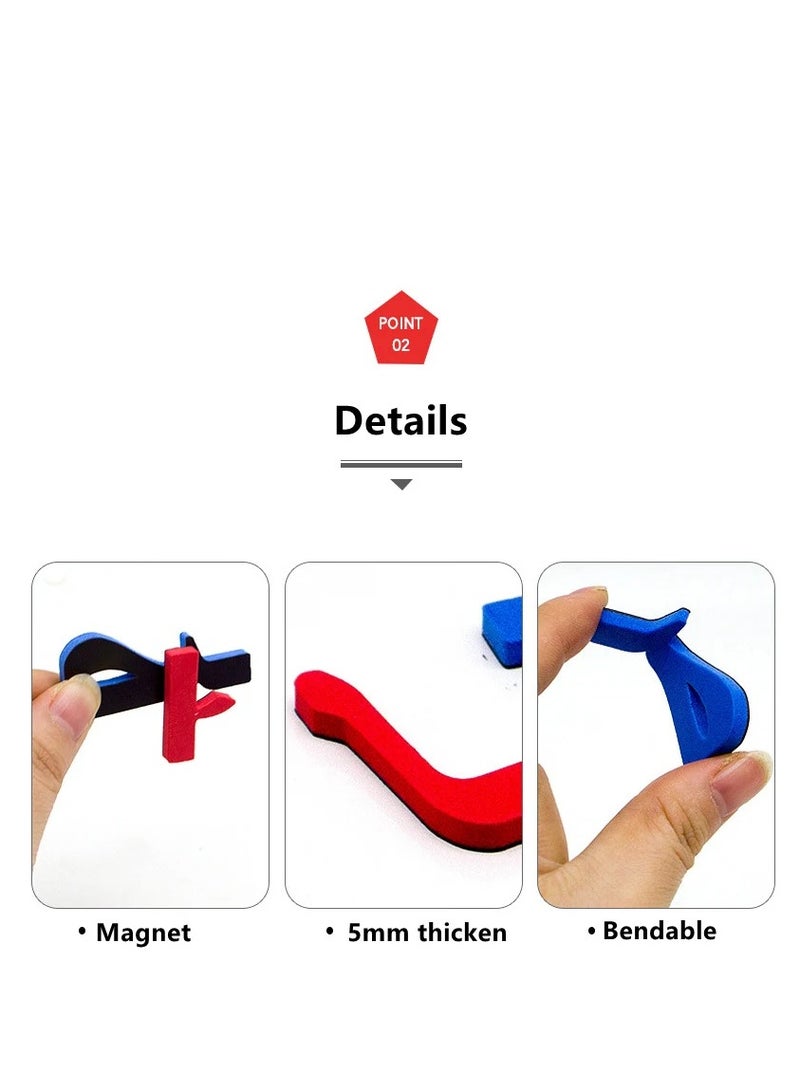 Beauenty Arabic Classroom Magnetic Alphabet Letters Teaching Toys Kit 325 Pcs with Double - Side Magnet White Board Foam Alphabet Letters for Preschool Kids Toddler Spelling and Learning Colorful (BlueRed) - Image 3