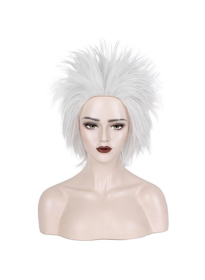 ويكين باروكة شعر مستعار قصير من WeKen باللون الفضي والأبيض للرجال والنساء لحفلات الهالوين التنكرية - Image 1