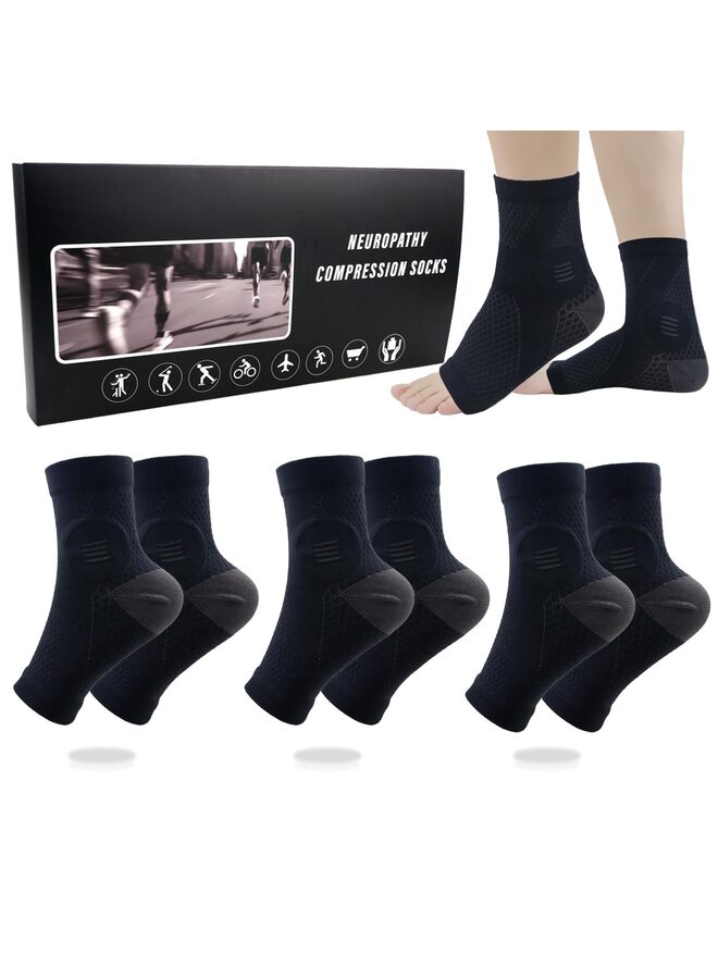 قطع جوارب للنساء والرجال، جوارب مرنة لحماية الكاحل، جوارب مهدئة لألم الاعتلال العصبي، جوارب ضاغطة مضادة للتعب لدعم القدم مقاس كبير - Image 1