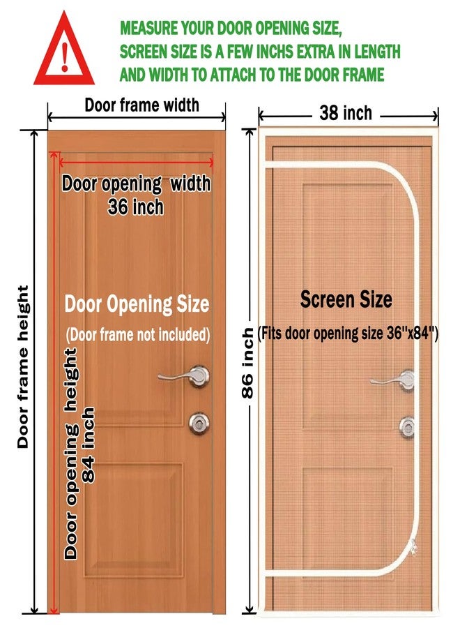 QWR Upgraded Pet Screen Door Opening Fits Doors Up to 36"x84",Heavy Duty Cat Proof Mesh Screen Door with Zipper Closure,Prevent Cats Running Out from Home,Bedroom,Living Room,Kitchen,(White) - Image 2