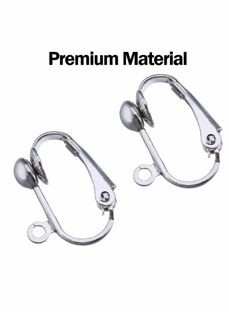 Excefore - Clip-on Earring Converter, Earring Clip Backs Non-pierced Earring Findings Dangle Earring Clips with Easy Open Loop and Silicone Earring Pads for None Pierced Ears - Image 1