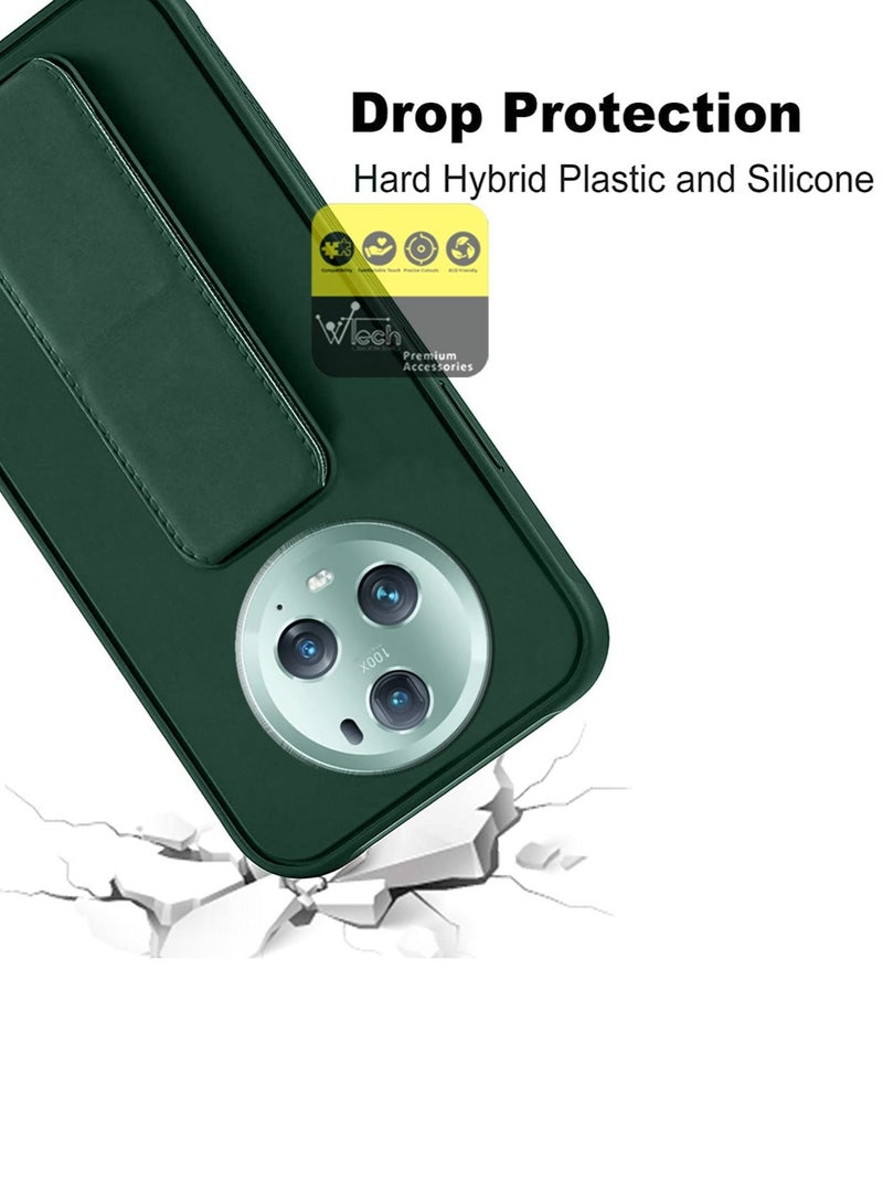 Wtech Hand Grip Foldable Magnetic Kickstand Wrist Strap Finger Grip With Built-In Iron Piece Magnetic Holder For Honor Magic 5 Pro 5G 2023 Dark Green - Image 5