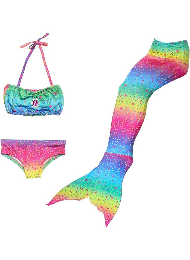 NIBEMINENT 3-Piece Mermaid Swimming Costume Set 120cm - Image 1