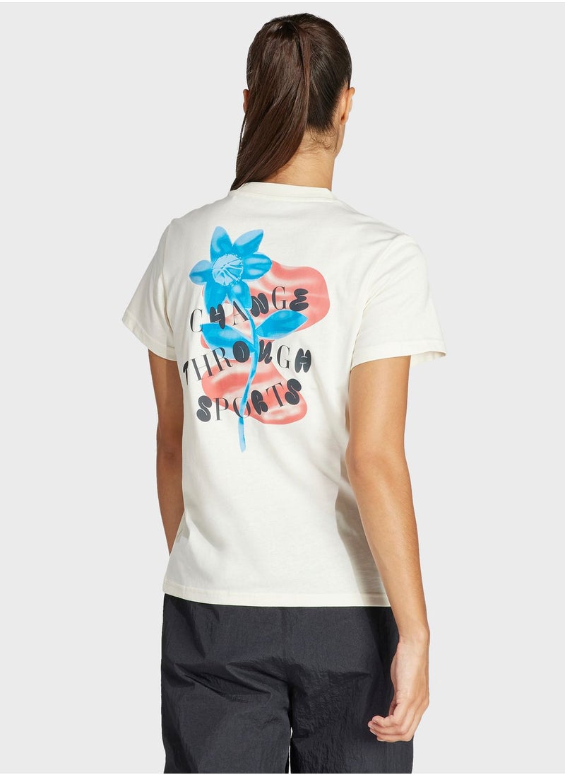 Adidas - Flower Graphic T-Shirt - Image 1