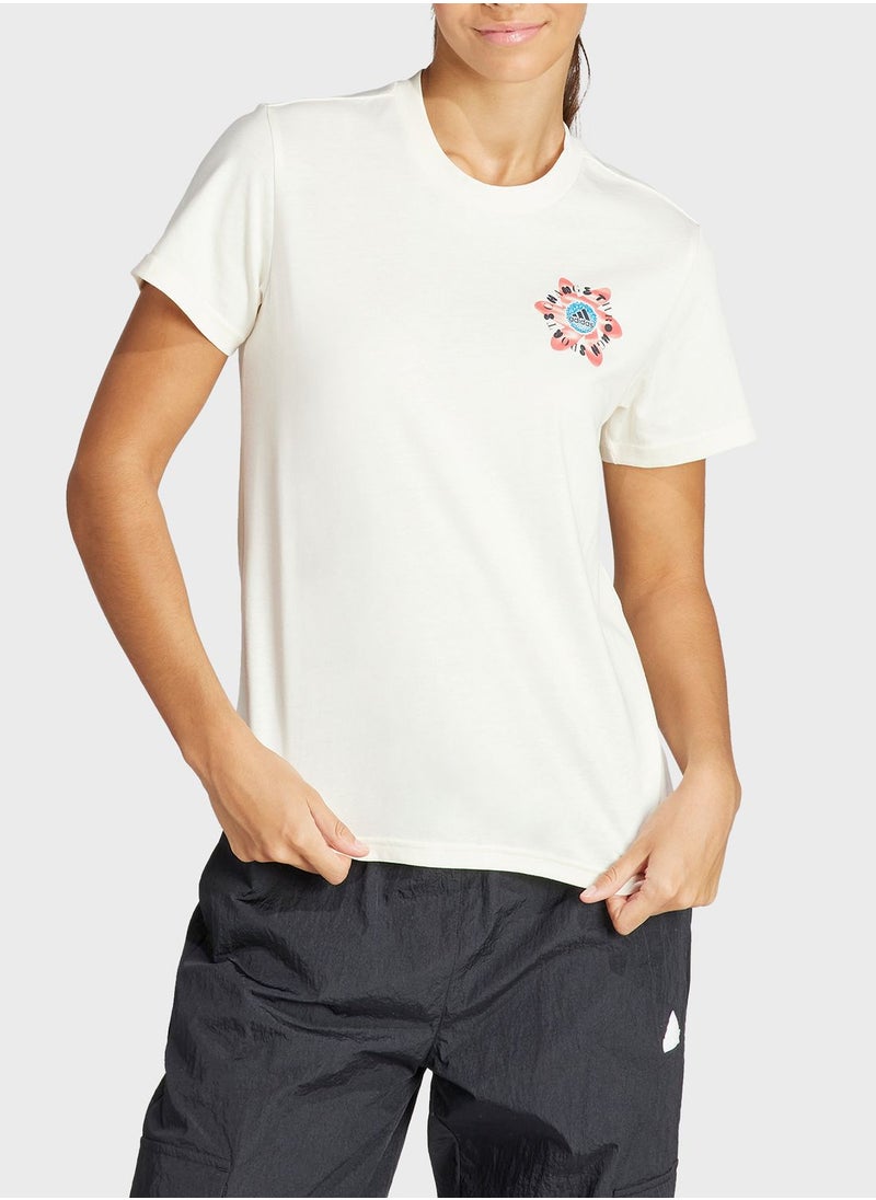 Adidas - Flower Graphic T-Shirt - Image 1