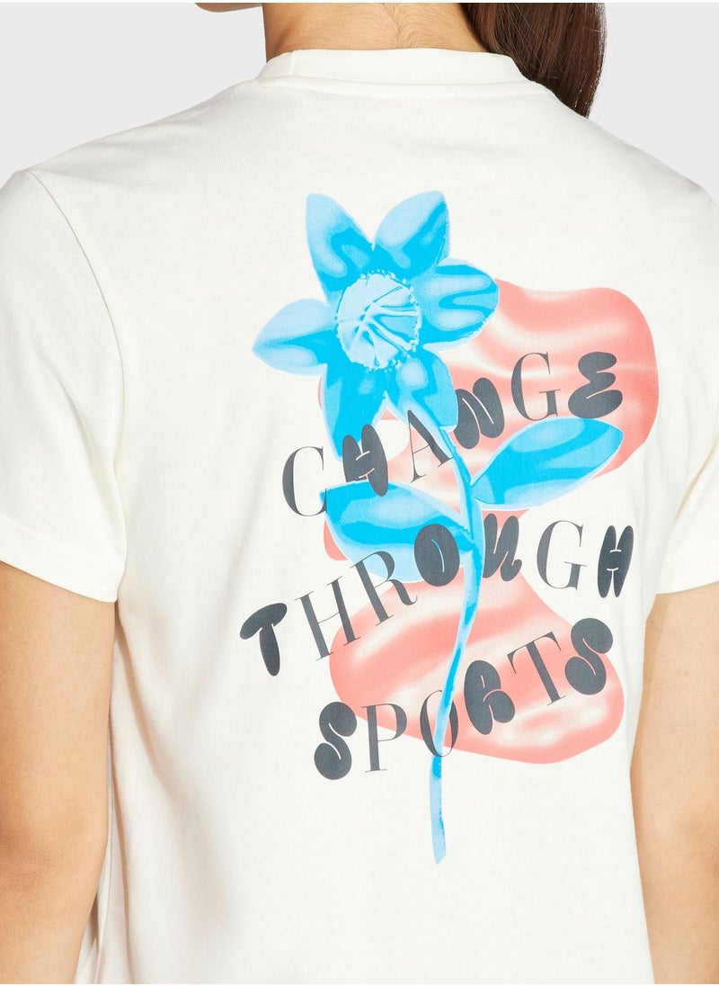 Adidas - Flower Graphic T-Shirt - Image 1