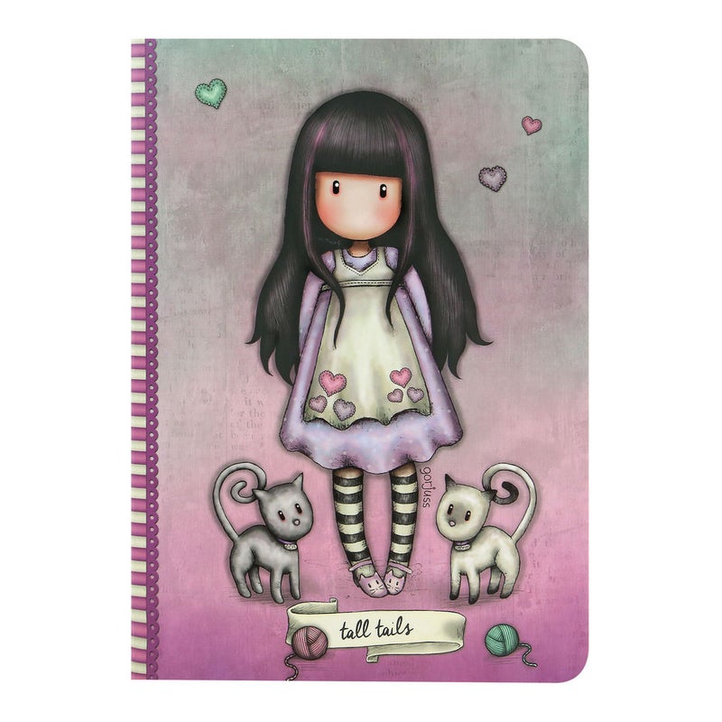 SANTORO A5 Stitched Notebook - Tall Tails 314Gj34