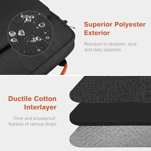 Dadanism 9-11 Inch Tablet Sleeve Bag Carrying Case with Shoulder Strap for iPad (A16) 11", iPad 10th Gen 10.9" Air 5/4, i-Pad Air/Pro 11", i-Pad 9/8/7th 10.2", Galaxy Tab A9+ Plus 11",Black & Grey - Image 5