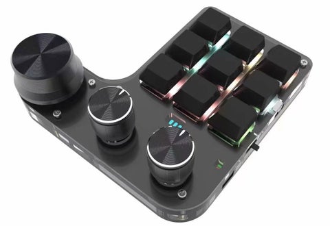 9-Key 3-Knob Custom Bluetooth Mini KeyboardBlack wired + Bluetooth Black wired + Bluetooth