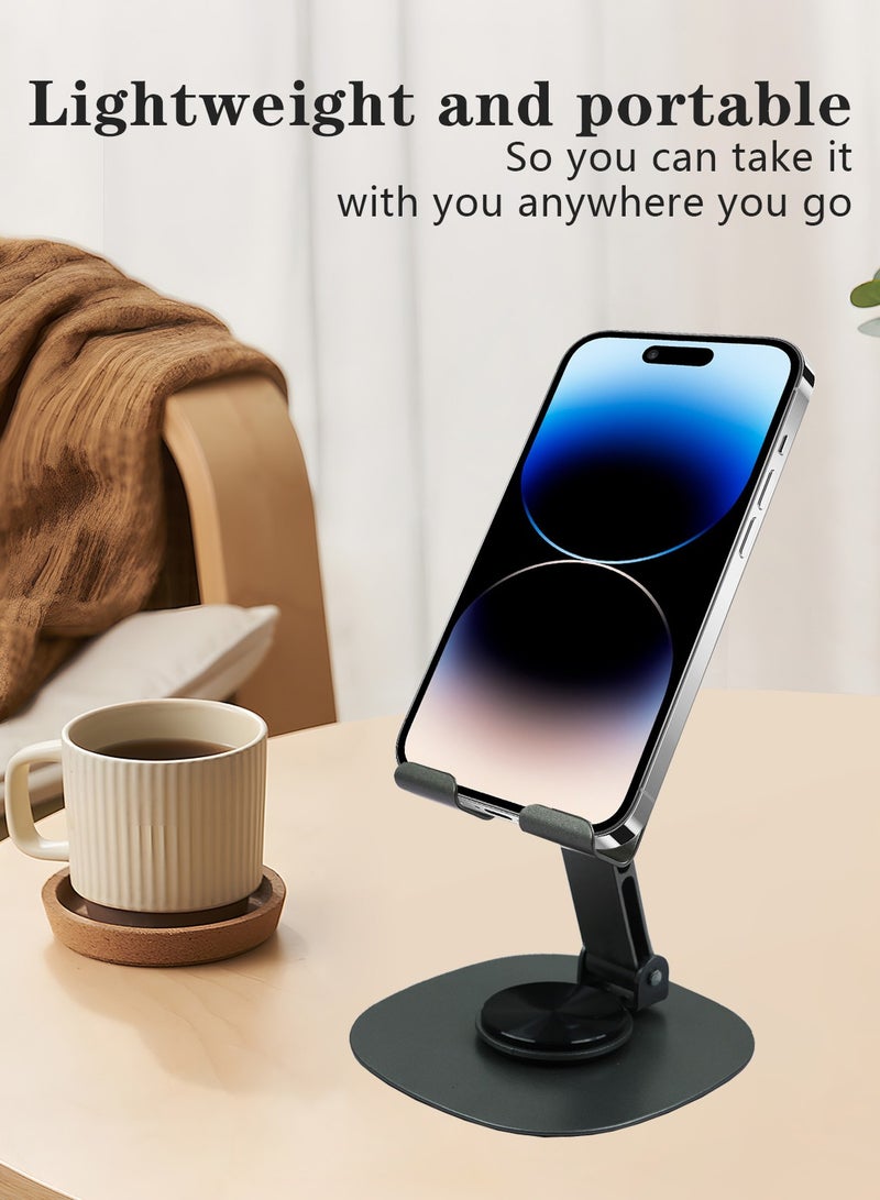 Meishida Foldable Cell Phone Stand, 360° Rotating Desk Phone Holder, Adjustable Phone Holder for Desk - Image 5
