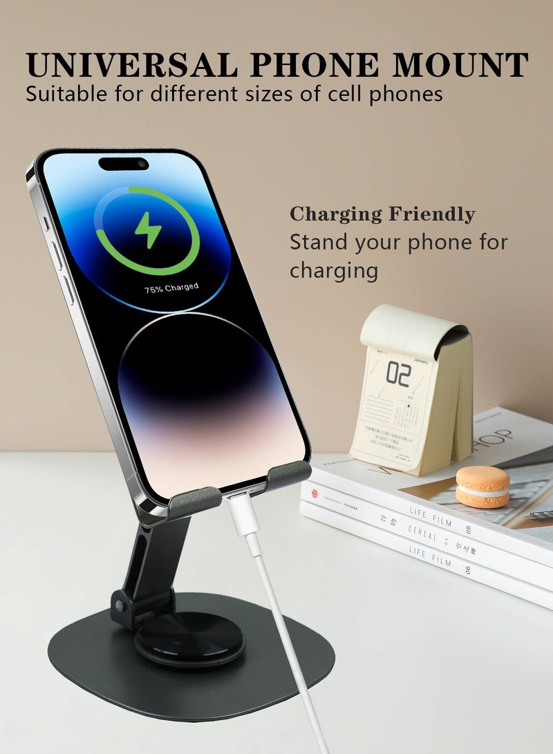 Meishida Foldable Cell Phone Stand, 360° Rotating Desk Phone Holder, Adjustable Phone Holder for Desk - Image 4