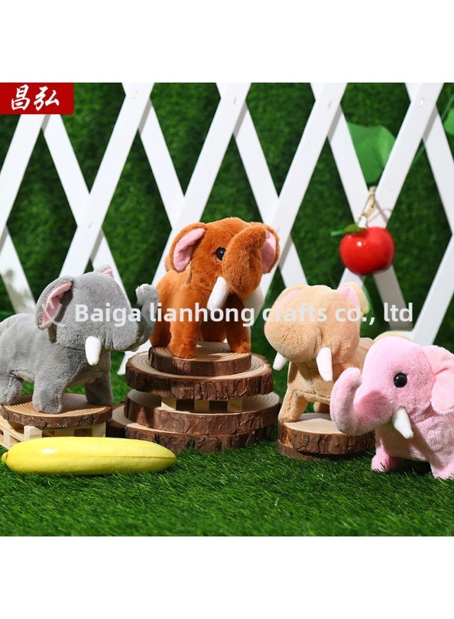 Simulation Electric Plush Electric Elephant Children Play House Pet Toys Will Walk Will Call Cute Little Elephant Toys-Color:Light Brown - Image 4