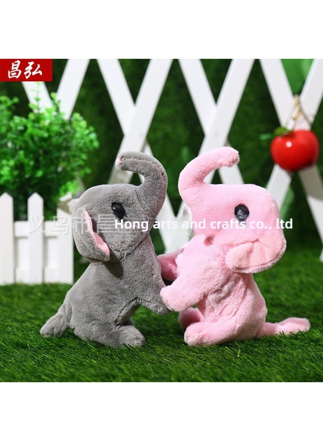 Simulation Electric Plush Electric Elephant Children Play House Pet Toys Will Walk Will Call Cute Little Elephant Toys-Color:Light Brown - Image 5