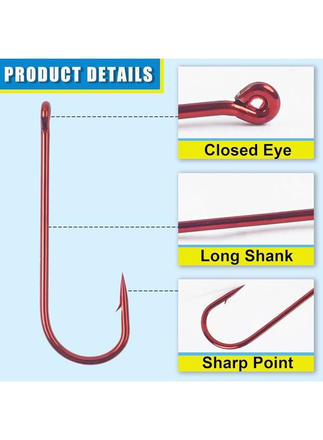 VATEICO Aberdeen Hook Set,150pcs Fishing Hooks Long Shank Offset Hook Light Wire Fish Hook High Carbon Steel Freshwater Bass Catfish Trout Mix Color Small Size - Image 3