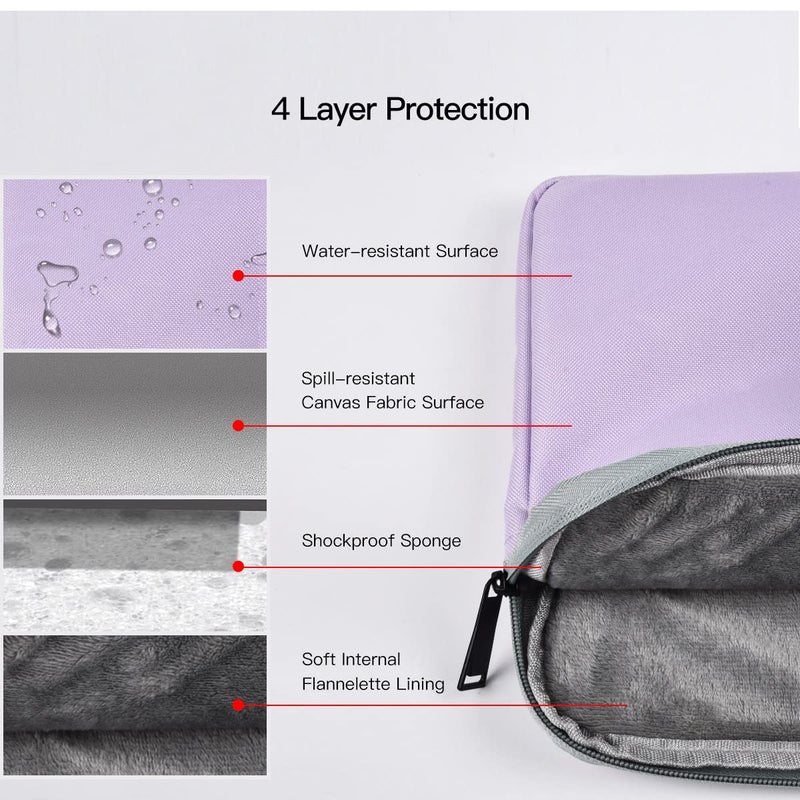 iKammo 13 Inch Laptop Sleeve Case for 13-inch New MacBook Air M5 A3449 M4 A3240 2025 2026,13 13.6 Inch MacBook Air 13 M3/M2/M1 2020-2024, Computer Carrying Bag with Handle, Purple - Image 3