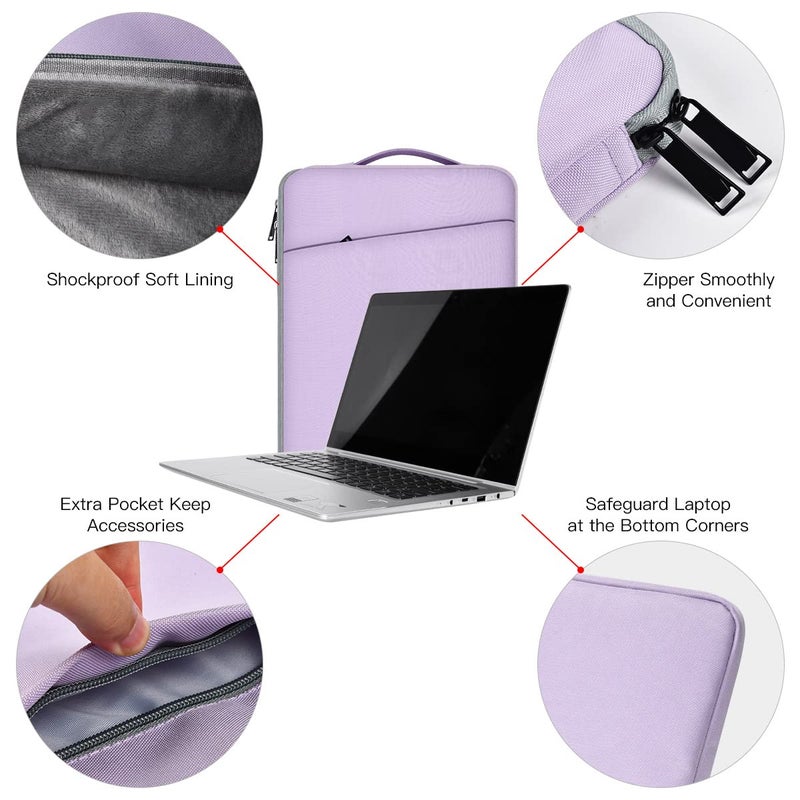 iKammo 13 Inch Laptop Sleeve Case for 13-inch New MacBook Air M5 A3449 M4 A3240 2025 2026,13 13.6 Inch MacBook Air 13 M3/M2/M1 2020-2024, Computer Carrying Bag with Handle, Purple - Image 4
