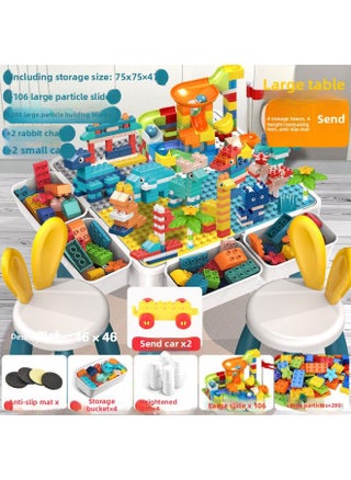 Large Particle Block Table Compatible Lego Assembly Boys Girls Children's Kindergarten Game Toy Table Drawing-Color:Oversized Square Table +4 Storage Heightening +386+2 Chairs - pzsku/Z6B0CE36E8DB32303D08BZ/45/1745549309/2195b348-6b41-4193-92d3-efc035bbcd5c