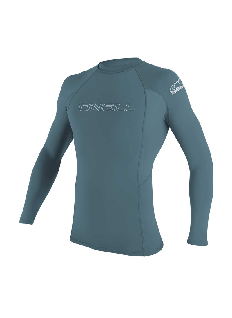 O'NEILL O' NEILL Men's Basic Skins 50+ Long Sleeve Rash Guard, Dusty Blue, 2XL  - Image 4