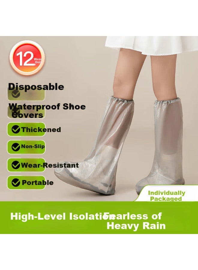 Bwnk Waterproof Rain Shoe Covers Thickened Wear-resistant Rain Boots For Men And Women 12-pack - Image 1