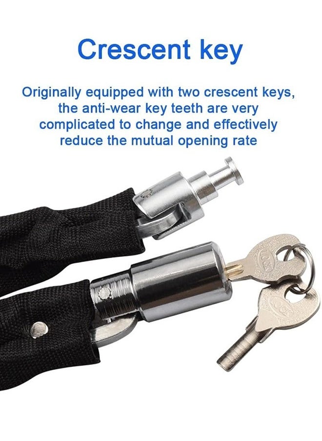 UNUNS Bike Locks Bicycle Chain Lock,Heavy Duty Anti Theft Chain Lock Hydraulic Shear  With Two Keys,Versatile Chain Lock For Bicycles Motorcycles Stroller Gate Fences Scooter Skateboards,Black-90cm/3ft  - Image 4