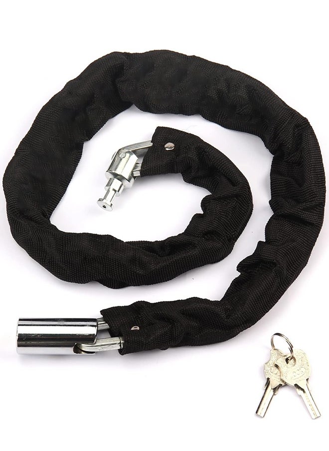 UNUNS Bike Locks Bicycle Chain Lock,Heavy Duty Anti Theft Chain Lock Hydraulic Shear  With Two Keys,Versatile Chain Lock For Bicycles Motorcycles Stroller Gate Fences Scooter Skateboards,Black-90cm/3ft  - Image 1
