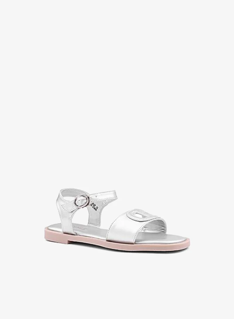 كابلي صنادل فتيات بحزام كاحل مسطح