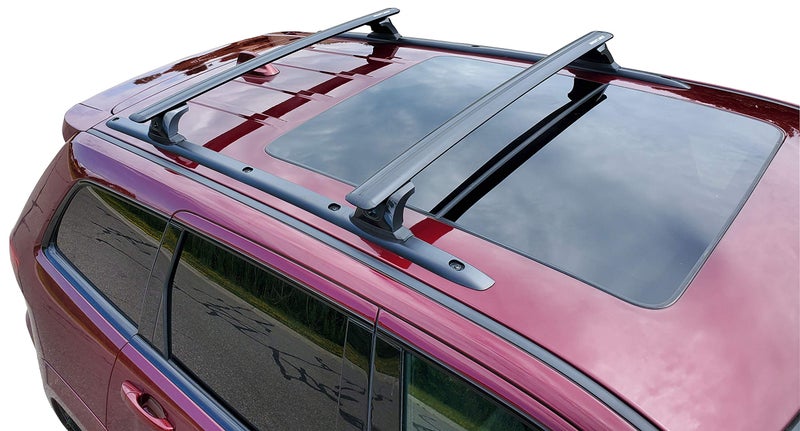 BRIGHTLINES Heavy Duty AntiTheft Premium Aluminum Roof Bars Roof Rack Crossbars Compatible with 20112021 Jeep Grand Cherokee with Roof Black Plastic Moldings Black